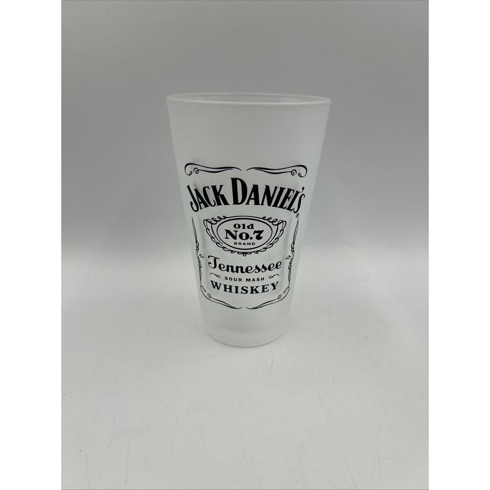 Jack Daniel's Pint Glass White Frosted Old No. 7 Logo EUC 6" Tennessee Whiskey - Picture 5 of 5